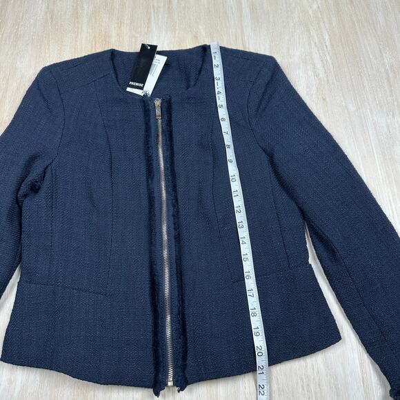NWT Premise Navy Night Life Tweed Full Zip Preppy Chic Office Blazer Jacket 4 - Picture 11 of 13